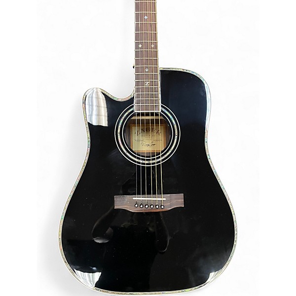 Used Zager ZD80CE LH Black Acoustic Electric Guitar