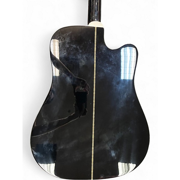 Used Zager ZD80CE LH Black Acoustic Electric Guitar