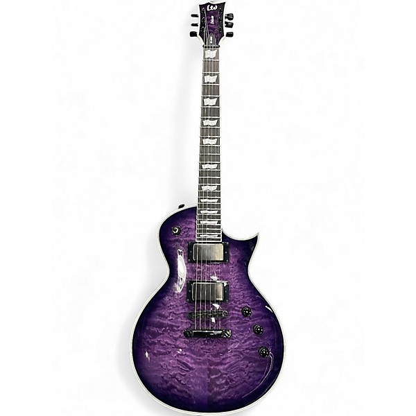 Used ESP EC1000 Deluxe Trans Purple Solid Body Electric Guitar