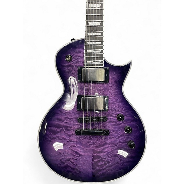Used ESP EC1000 Deluxe Trans Purple Solid Body Electric Guitar
