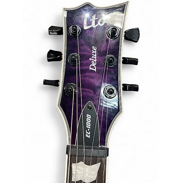 Used ESP EC1000 Deluxe Trans Purple Solid Body Electric Guitar