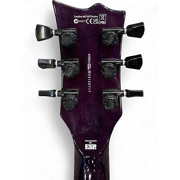 Used ESP EC1000 Deluxe Trans Purple Solid Body Electric Guitar