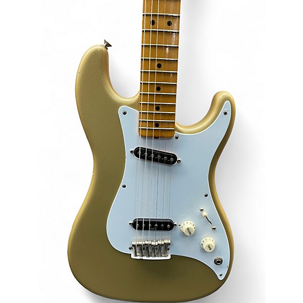 Vintage 1980s Fender Bullet Gold Solid Body Electric Guitar