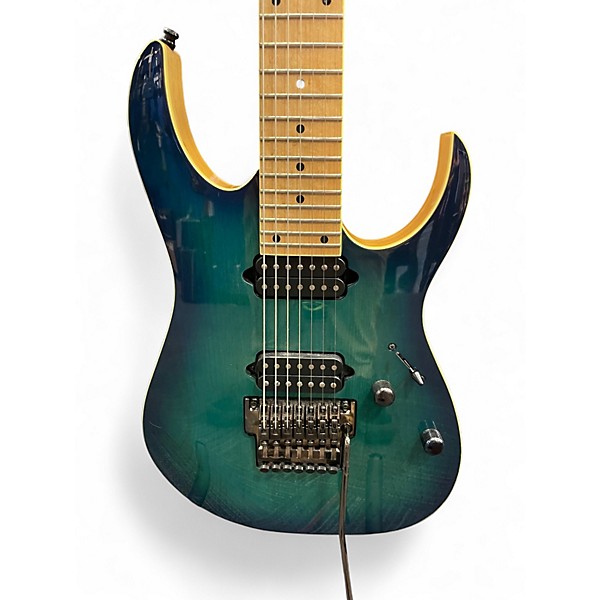 Used Ibanez RG752AHM Green Solid Body Electric Guitar
