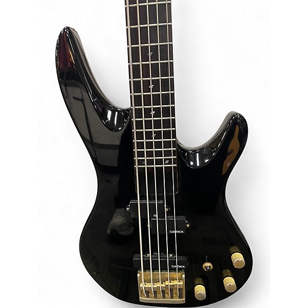 Used Samick Saturn 5 Black Electric Bass Guitar