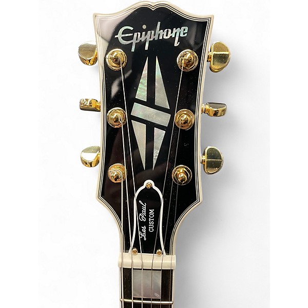 Used Epiphone Inspired by Gibson Custom Les Paul Custom Alpine White Solid Body Electric Guitar