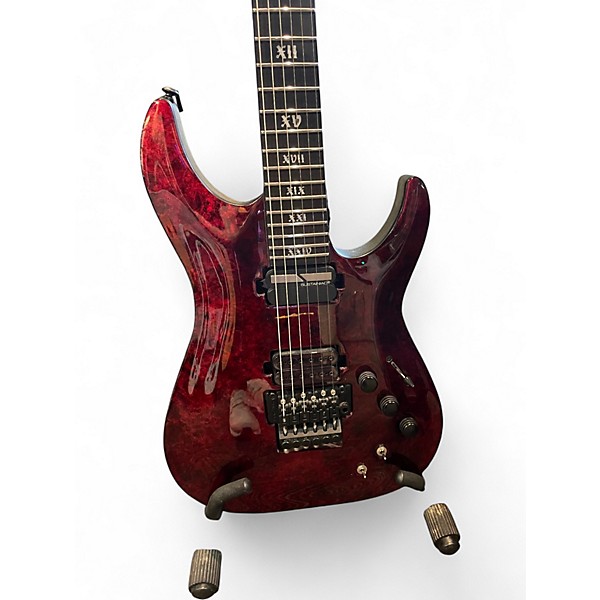 Used Schecter Guitar Research C1 Apocalypse FR-S Red Solid Body Electric Guitar