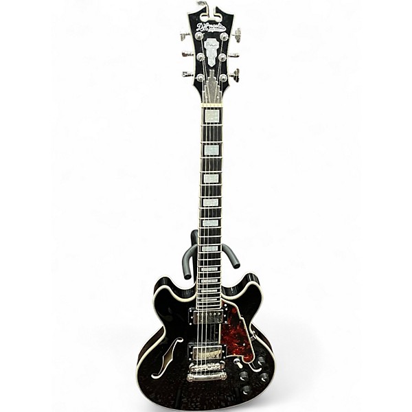 Used D'Angelico PREMIER MINI DC Black Hollow Body Electric Guitar