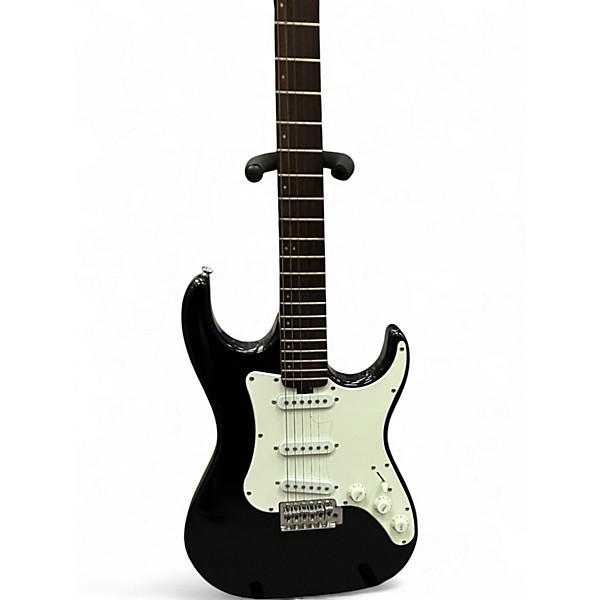 Used Lyons MADE BY WASHBURN STRAT Black and White Solid Body Electric Guitar
