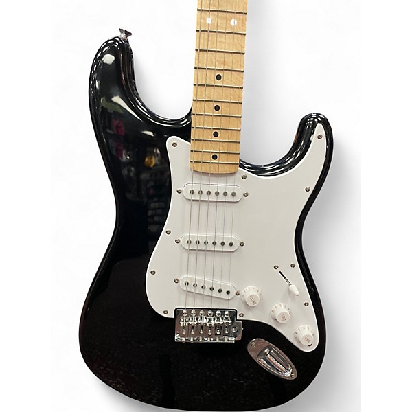 Used Squier SONIC STRAT Black Solid Body Electric Guitar