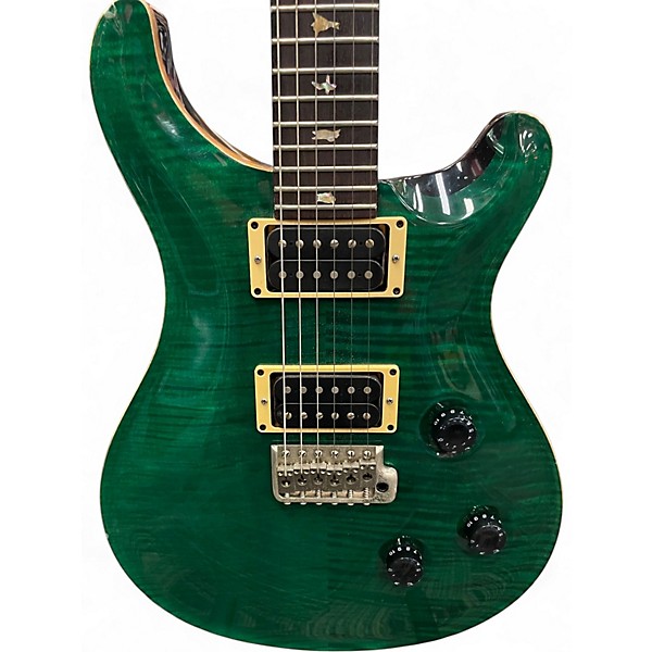 Used PRS Custom 24 10 Top Emerald Green Solid Body Electric Guitar