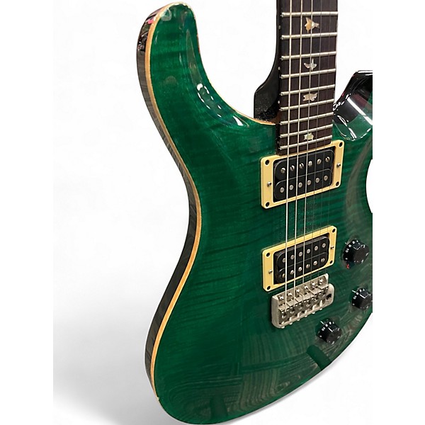 Used PRS Custom 24 10 Top Emerald Green Solid Body Electric Guitar