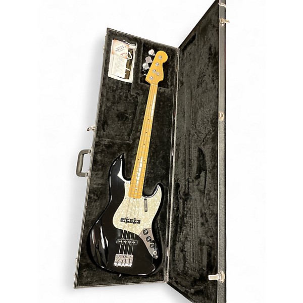 Used Fender American Standard Jazz Bass Black Electric Bass Guitar