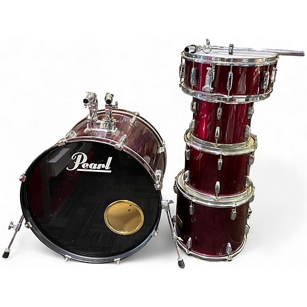 Used Pearl 5 Piece Export Red Drum Kit