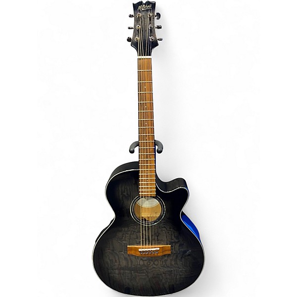 Used Mitchell MX430QAB Black Acoustic Electric Guitar