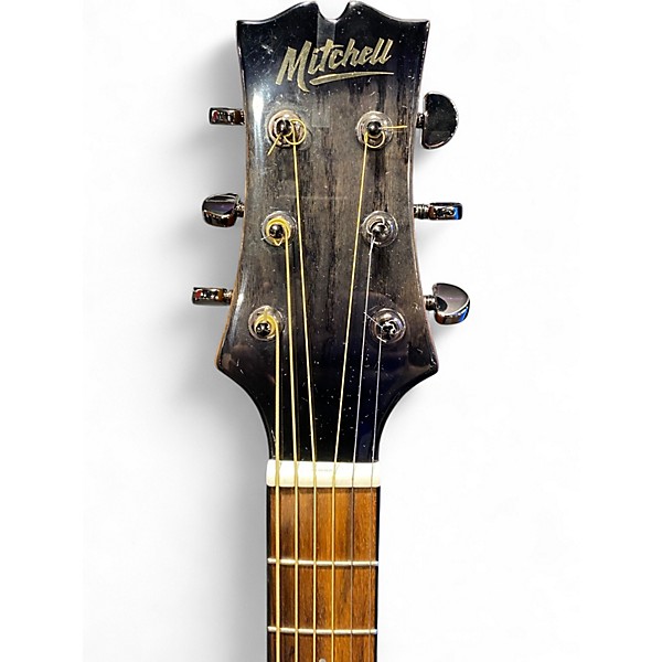 Used Mitchell MX430QAB Black Acoustic Electric Guitar