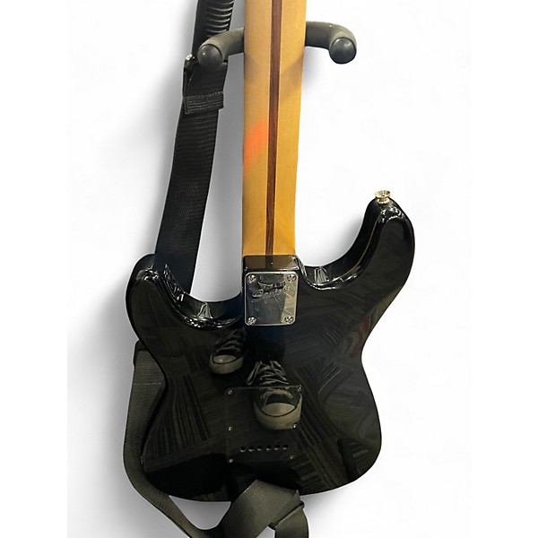 Used Squier Standard Stratocaster Black and Silver Solid Body Electric Guitar
