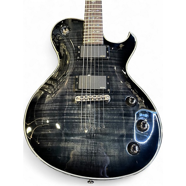 Used Schecter Guitar Research Damien Elite Solo Trans Black Solid Body Electric Guitar