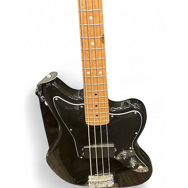Used 2022 Squier Jaguar Black Electric Bass Guitar