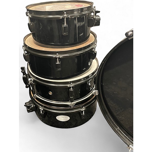 Used Pearl 5 Piece Rhythm Traveler Compact Black Drum Kit Black Drum Kit