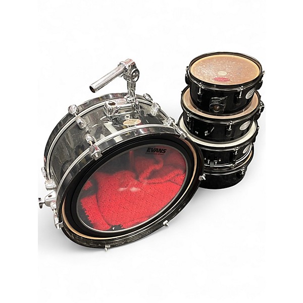 Used Pearl 5 Piece Rhythm Traveler Compact Black Drum Kit Black Drum Kit