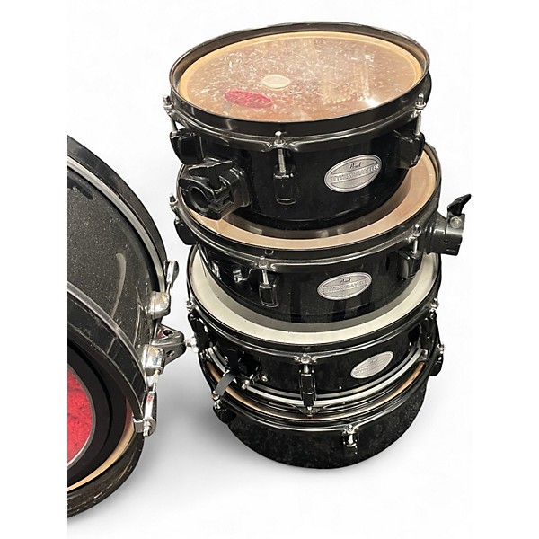Used Pearl 5 Piece Rhythm Traveler Compact Black Drum Kit Black Drum Kit