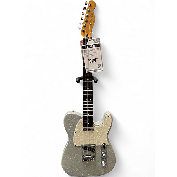 Used Fender Player 2 75th Anniversary Telecaster Silver Sparkle Solid Body Electric Guitar