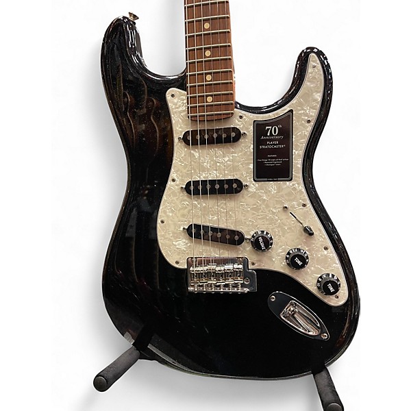 Used Fender 70TH ANNIVERSARY STRATOCASTER Metallic Black Solid Body Electric Guitar