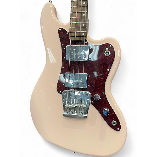 Used Squier Paranormal Rascal Bass Shell Pink Electric Bass Guitar
