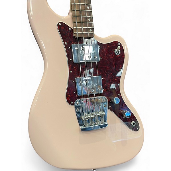 Used Squier Paranormal Rascal Bass Shell Pink Electric Bass Guitar