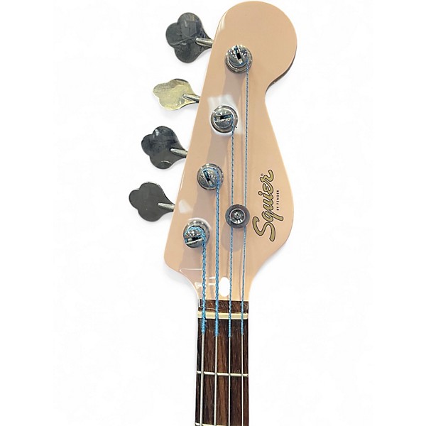Used Squier Paranormal Rascal Bass Shell Pink Electric Bass Guitar