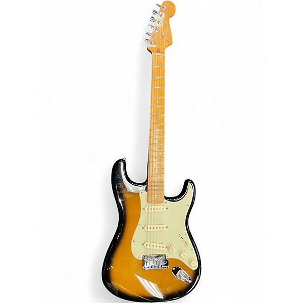 Used Fender American Deluxe Stratocaster V Neck 2 Color Sunburst Solid Body Electric Guitar