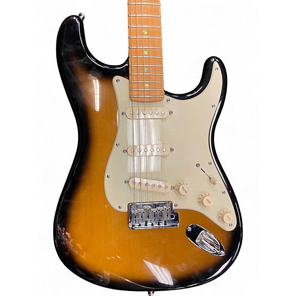Used Fender American Deluxe Stratocaster V Neck 2 Color Sunburst Solid Body Electric Guitar