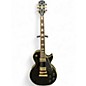 Used 2014 Epiphone Les Paul Custom Pro Black and Gold Solid Body Electric Guitar thumbnail
