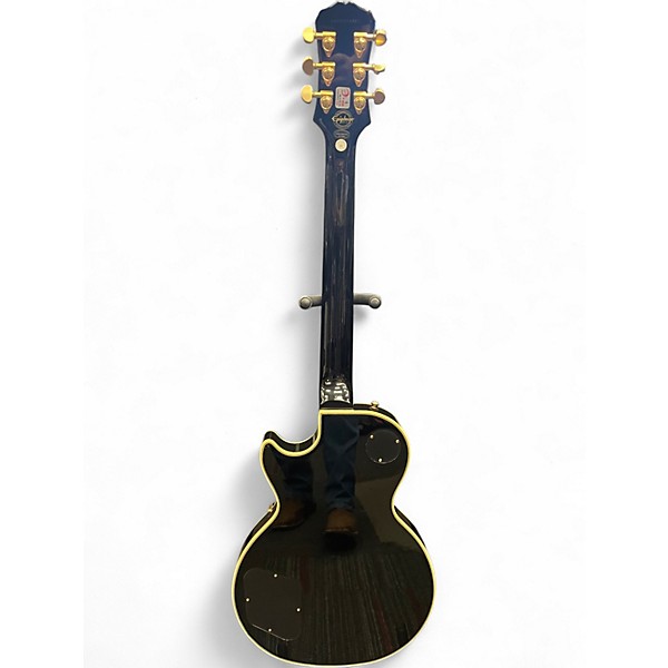 Used 2014 Epiphone Les Paul Custom Pro Black and Gold Solid Body Electric Guitar