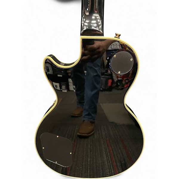 Used 2014 Epiphone Les Paul Custom Pro Black and Gold Solid Body Electric Guitar