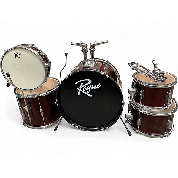 Used Rogue 5 Piece Drum Set Wine Red Drum Kit