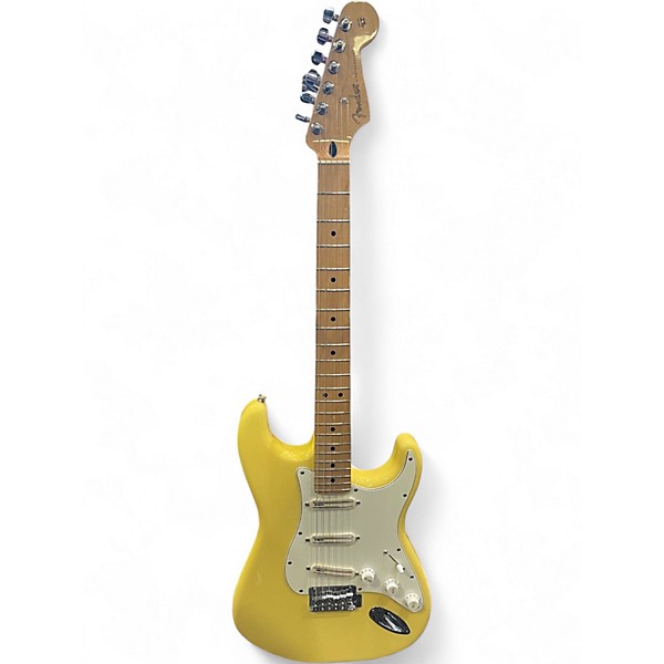 Used 2021 Fender Player Stratocaster Yellow Solid Body Electric Guitar