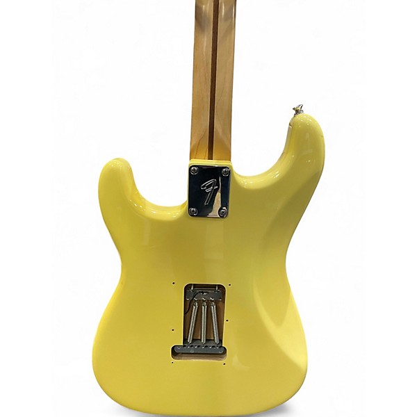 Used 2021 Fender Player Stratocaster Yellow Solid Body Electric Guitar