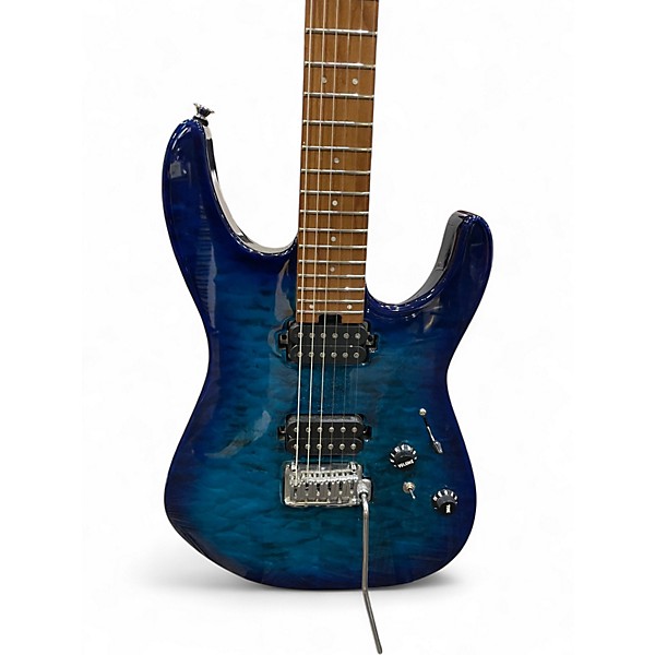 Used Charvel PRO MOD DK24 HH 2PT CM QM Ocean Blue Burst Solid Body Electric Guitar