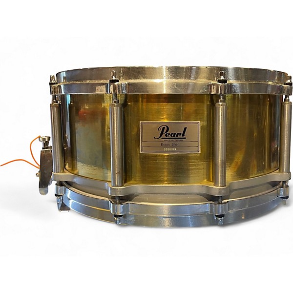 Used Pearl 14X6.5 B-914D Free-Floating Brass Snare Natural Drum