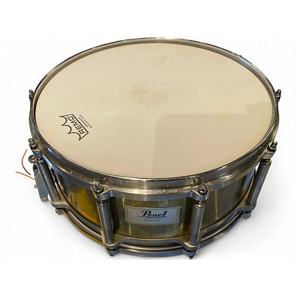 Used Pearl 14X6.5 B-914D Free-Floating Brass Snare Natural Drum
