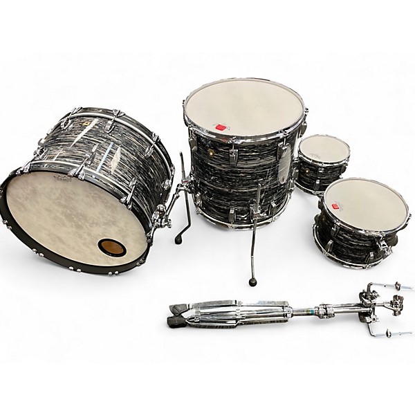 Used Ludwig 4 Piece classic maple fab Silver Oyster Pearl Drum Kit