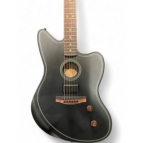 Used Fender Acoustasonic Standard Jazzmaster Black Acoustic Electric Guitar