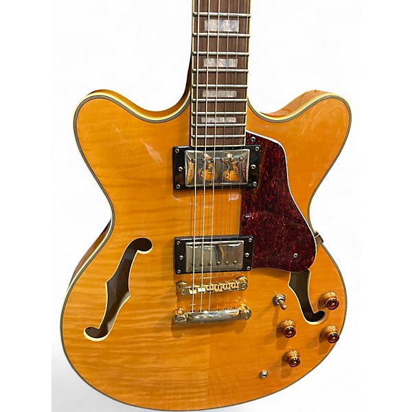 Used Agile AS-820 Honey Blonde Hollow Body Electric Guitar