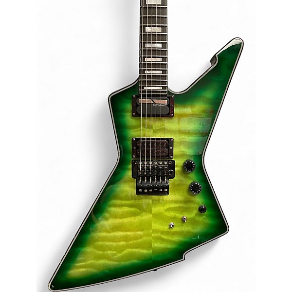 Used Schecter Guitar Research E-1 FR S Green Solid Body Electric Guitar