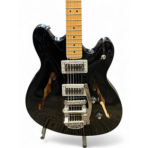 Used Squier Affinity Series Starcaster Hollow Black Hollow Body Electric Guitar