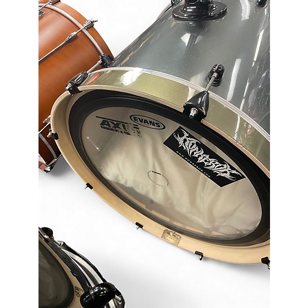 Used PDP by DW 8 Piece 8 PIECE DOUBLE DRIVE Royal Olive Drum Kit