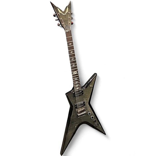 Used 2012 Dean DCR #7 Stealth Floyd Trans Black Solid Body Electric Guitar