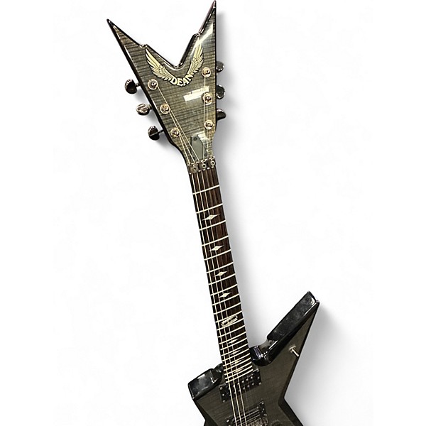 Used 2012 Dean DCR #7 Stealth Floyd Trans Black Solid Body Electric Guitar